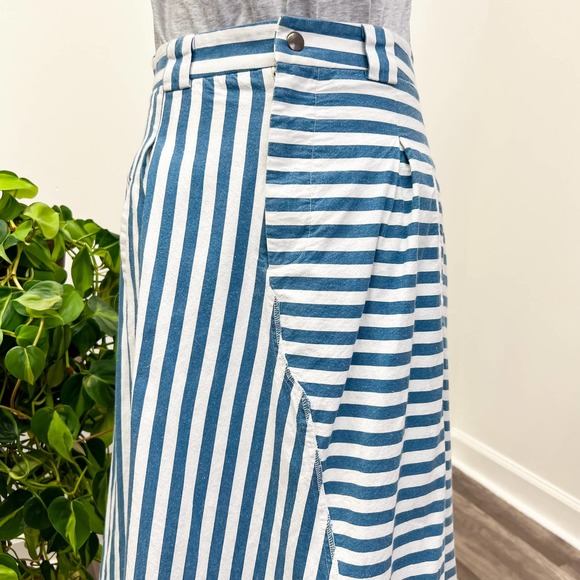 Rachel Antonoff Blue and White Striped Midi Skirt - Picture 6 of 10